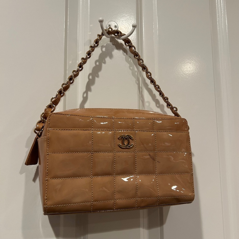 Chanel Patent Leather Shoulder Bag w/ Chain Strap